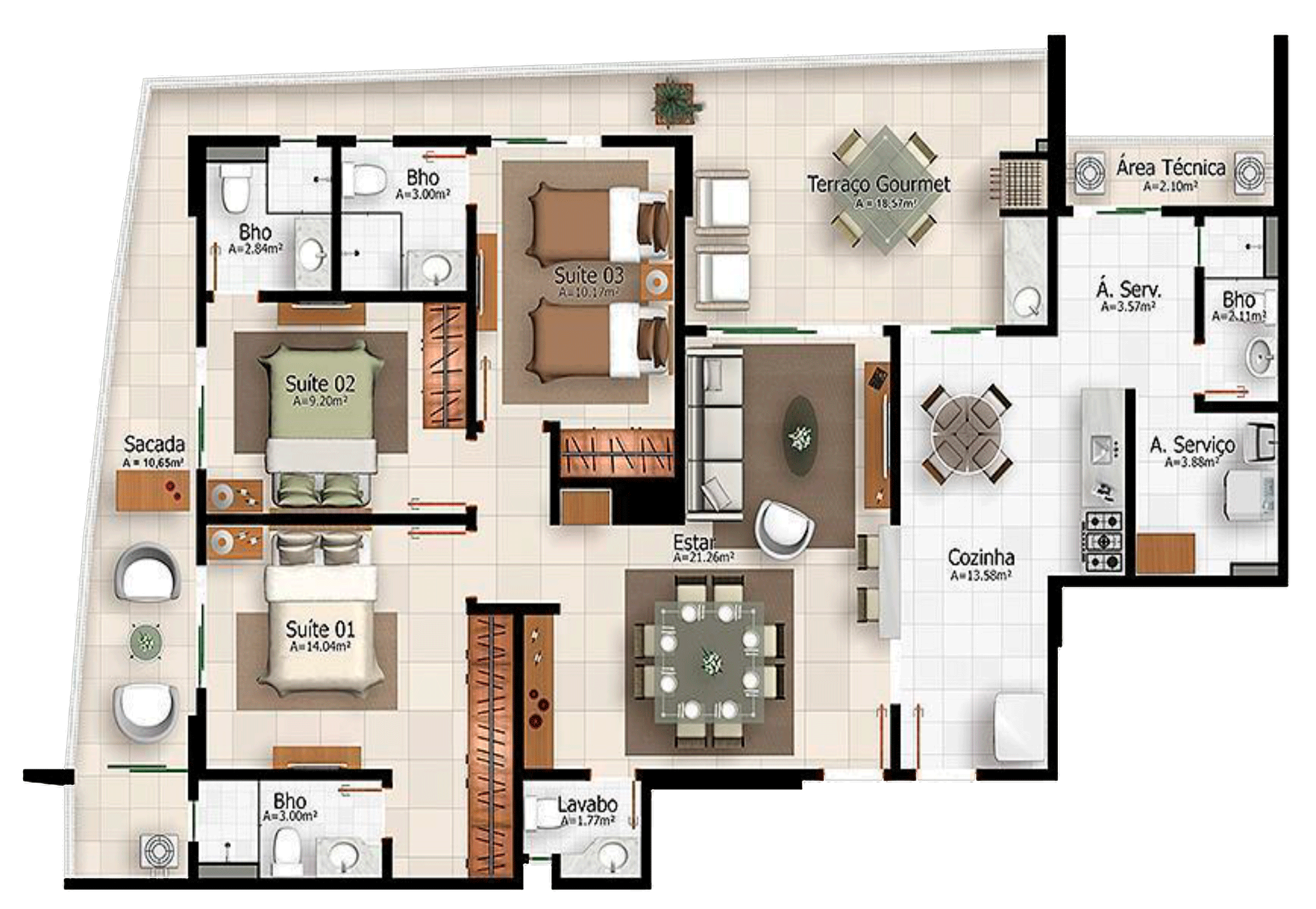 Layout-Pavimento-tipo-2--–-Manhattan-Residence-–-Cozinha-Americana